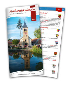 Kirchweihkalender 2024 für Bamberg und Bamberg-Land erhältlich mit rund 270 Kerwas im gesamten Bamberger Gebiet