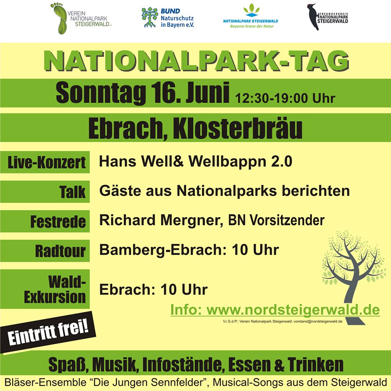 Programm Nationalparktag im Klosterbräugarten in Ebrach